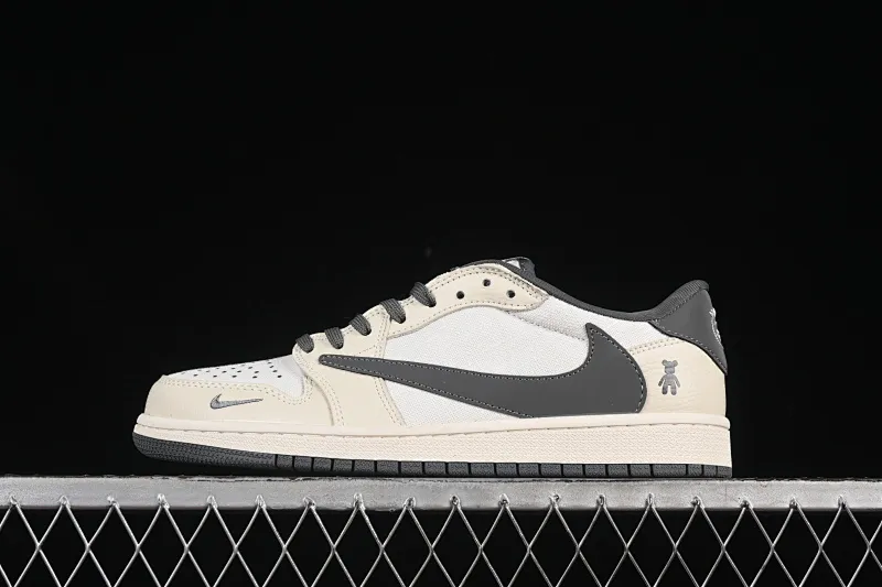 All categories Air Jordan Jordan series basketball shoes Air Jordan 1 Low high-end customized low-top sneakers Travis Scott x Fragment Design x Air Jordan 1 Low OG SP AJ1 Joe 1 Violent Bear joint beige linen low-top cultural casual sneakers XS2024-005